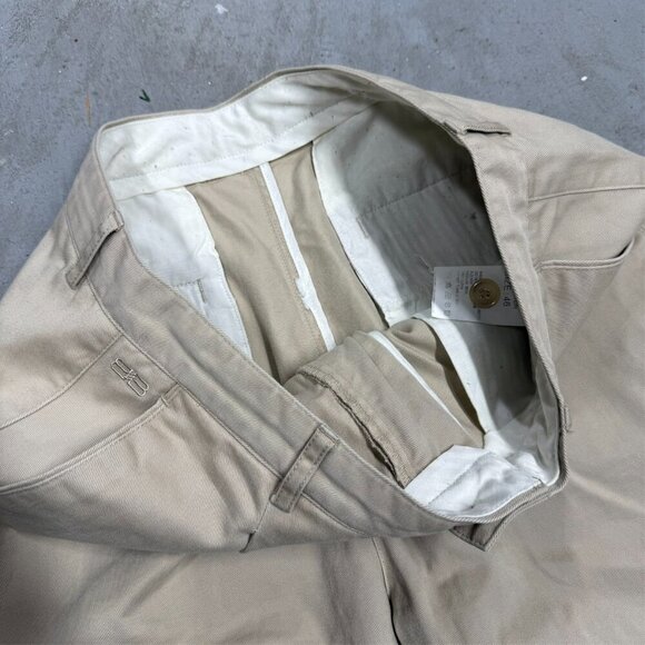Vintage Balenciaga Chinos Cotton Beige Pleated Pants Mens 30x31 - Picture 4 of 10
